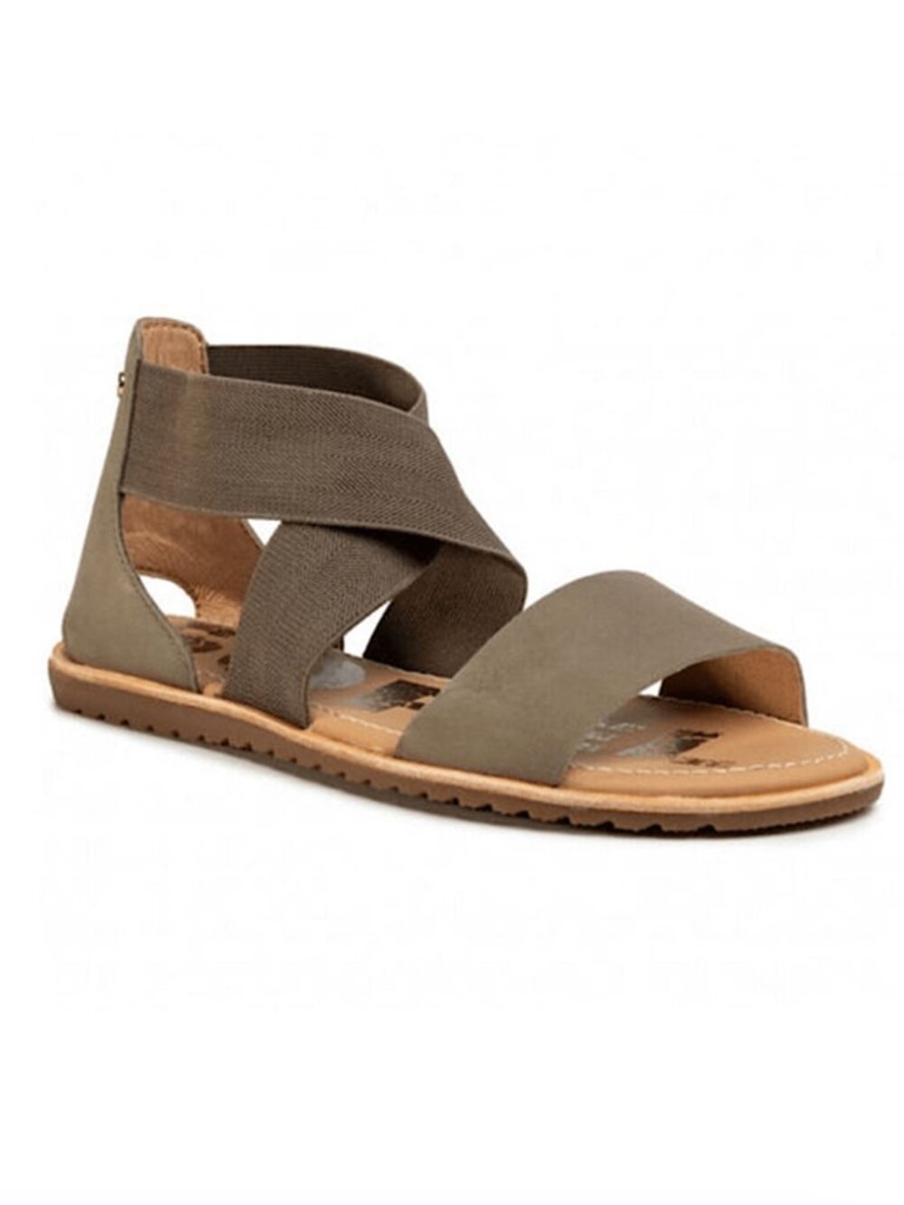 Sorel Ella Flat Sandal Strap Olive Green Taupe NL3201-365 Women's 9.5